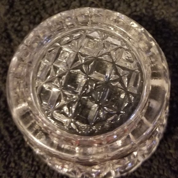 Tiny Crystal Cut Glass Basket Diamond Pattern - Picture 6 of 6